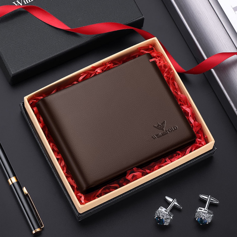Ví Da Nam Cao Cấp Bóp Nam Da Bò Thật Chính Hãng Williampolo Ví da nam dáng đứng đựng tiền và thẻ mini nhỏ gọn- 𝑰𝑩𝑨𝑮