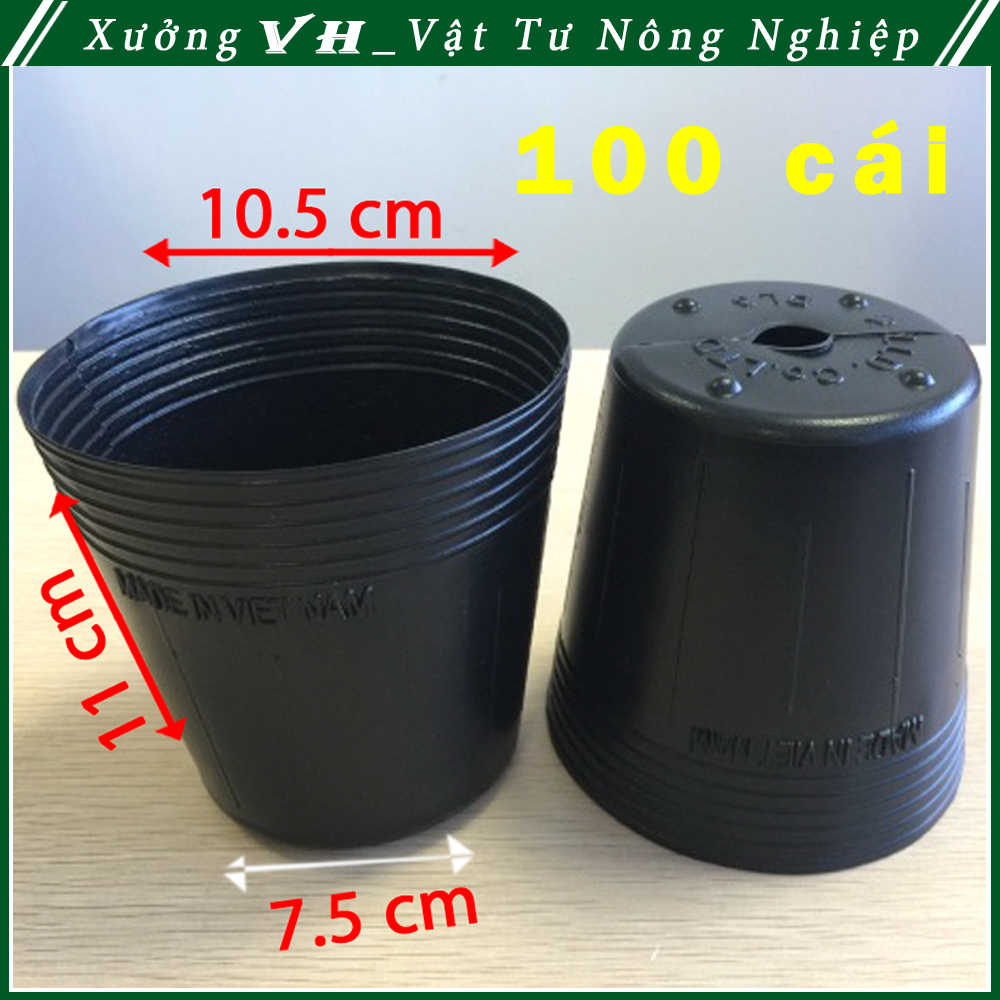 100 Chậu nhựa ươm cây C5 Vĩ Hiền miệng.đáy.cao 10.5x11x7.5 nhựa pe dẻo bền--77202
