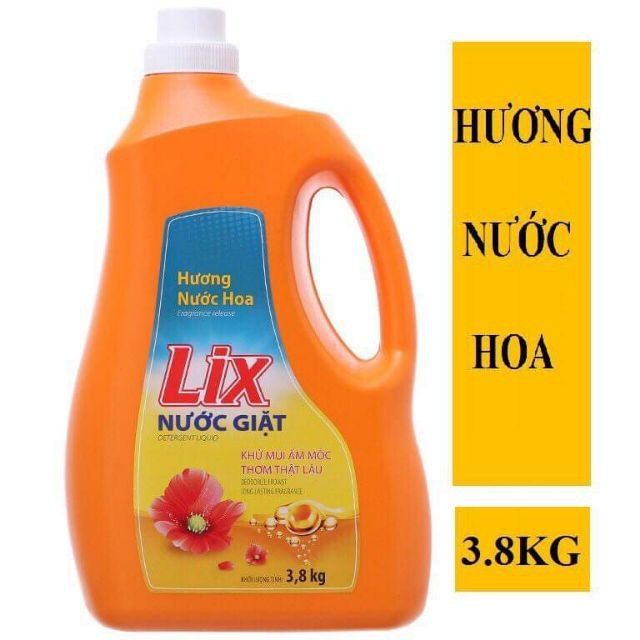 NướC GiặT Lix 3.8Kg ,2 MàU Đỏ &Cam