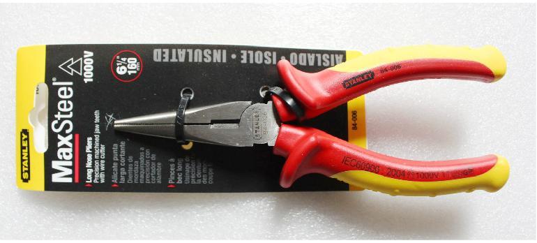 Kìm nhọn Stanley 84-006 18cm (Đỏ phối vàng)
