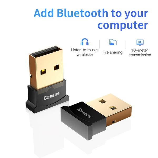 [HCM]Baseus Mini USB Bluetooth CSR 4.0 Adapter cho máy tính / Laptop Windows (USB Bluetooth Receiver Adapter) CCALL-BT02