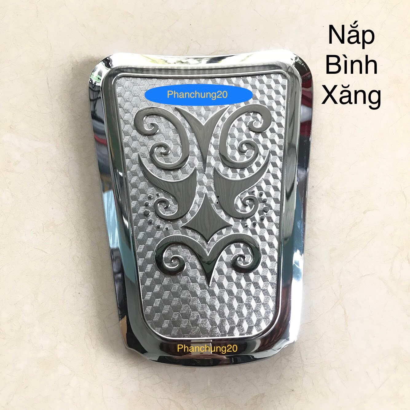 Ốp nắp bình xăng dùng cho đời xe nvx 2021 2022 2023 2024 crom