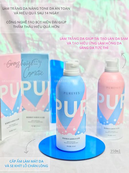 Sữa tắm Pureyes làm sáng da, dưỡng ẩm da siêu tạo bọt| Sữa tắm Pure Eyes