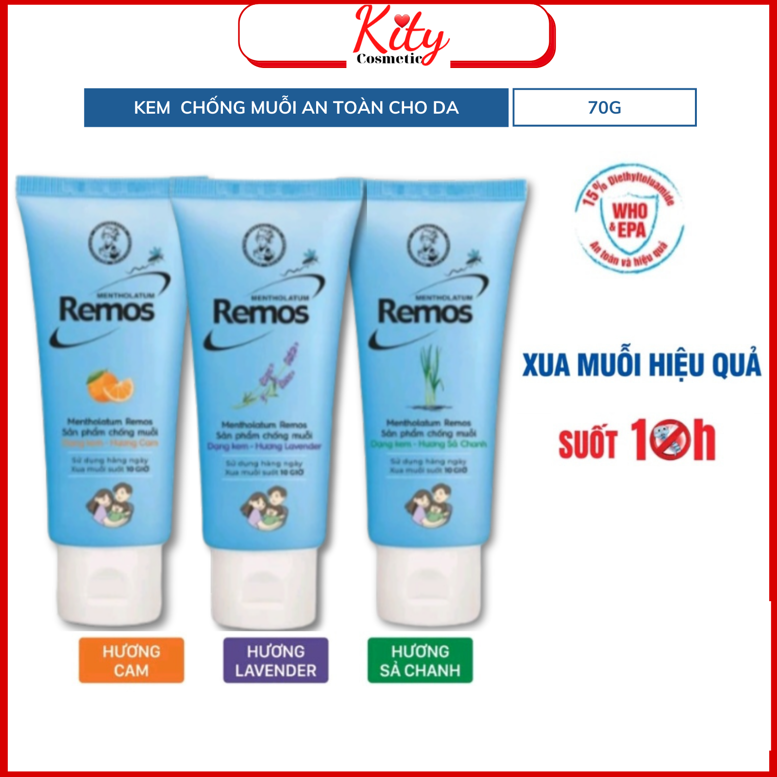Kem chống muỗi Rohto Metholatum Remos  70g