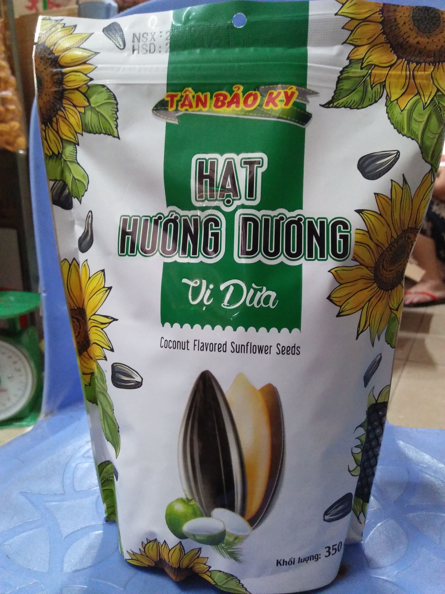 Combo 2 gói hạt hướng dương tân bảo ký vị dừa - gói 350gr