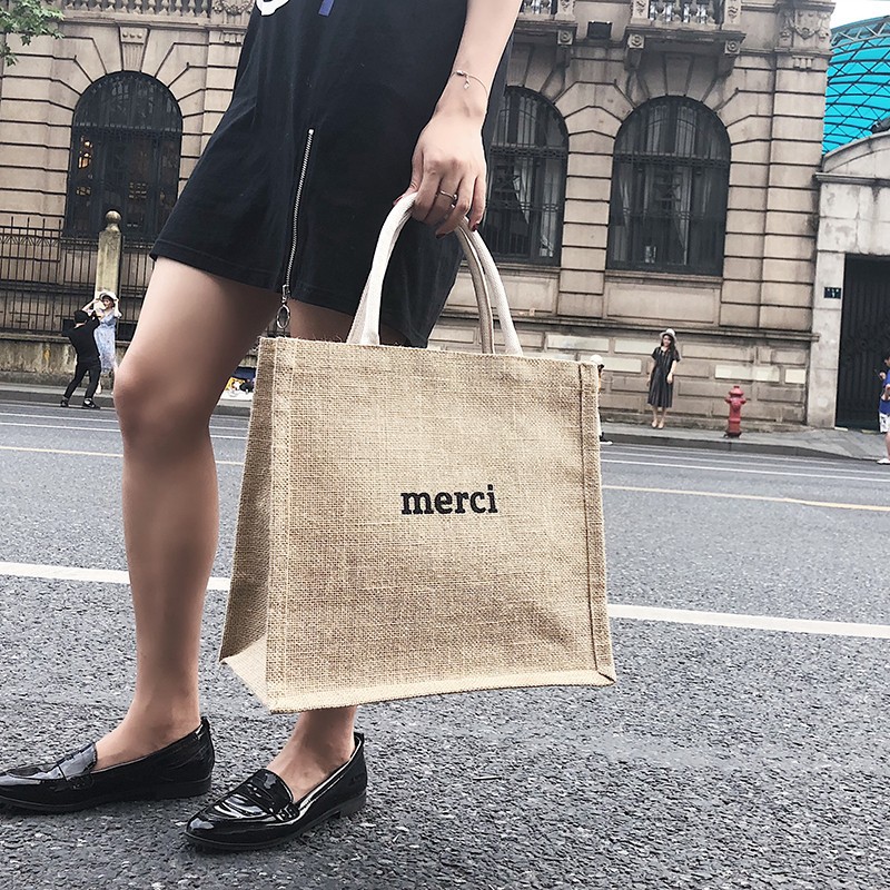 Túi cói Merci phong cách vintage