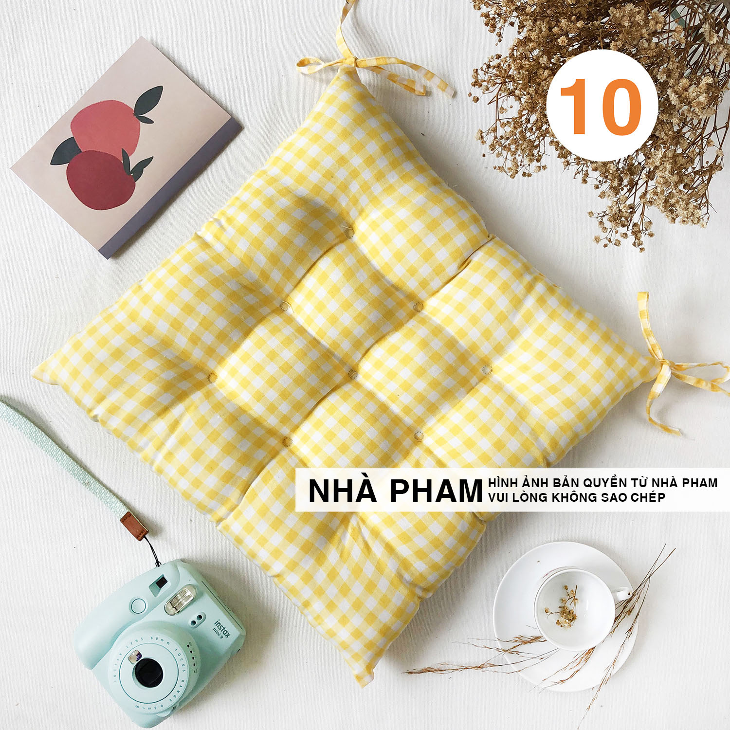 Đệm Vuông Ngồi Bệt CARO PHAM (40,45,50cm)