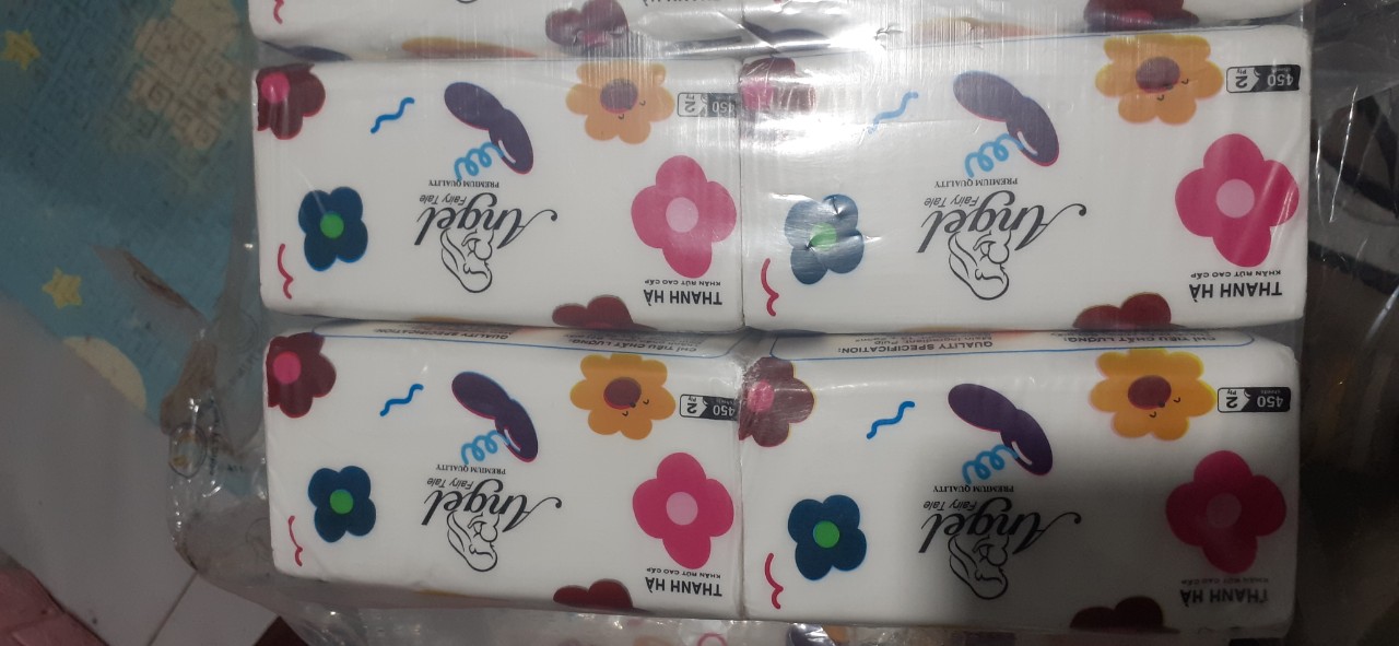 Giấy rút Angel- giấy rút thanh hà cao cấp 450 tờ / 2 lớp-Giấy ăn rút lụa mịn mềm dai