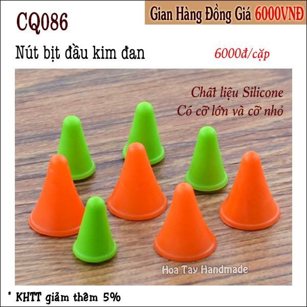1 cặp nút Bịt Đầu Kim Đan CQ086 - Hoa Tay Handmade