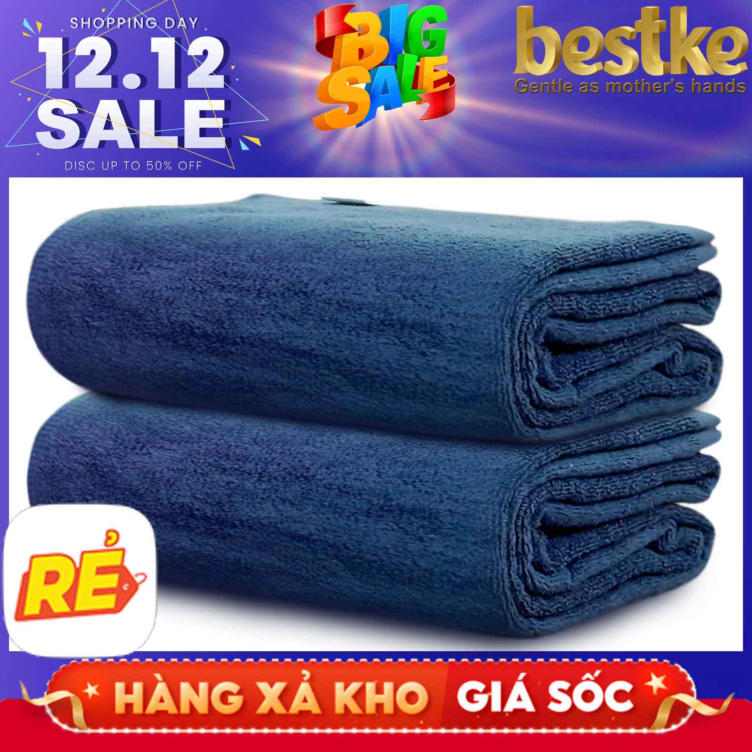 khăn tắm cotton ,  set 2 cái