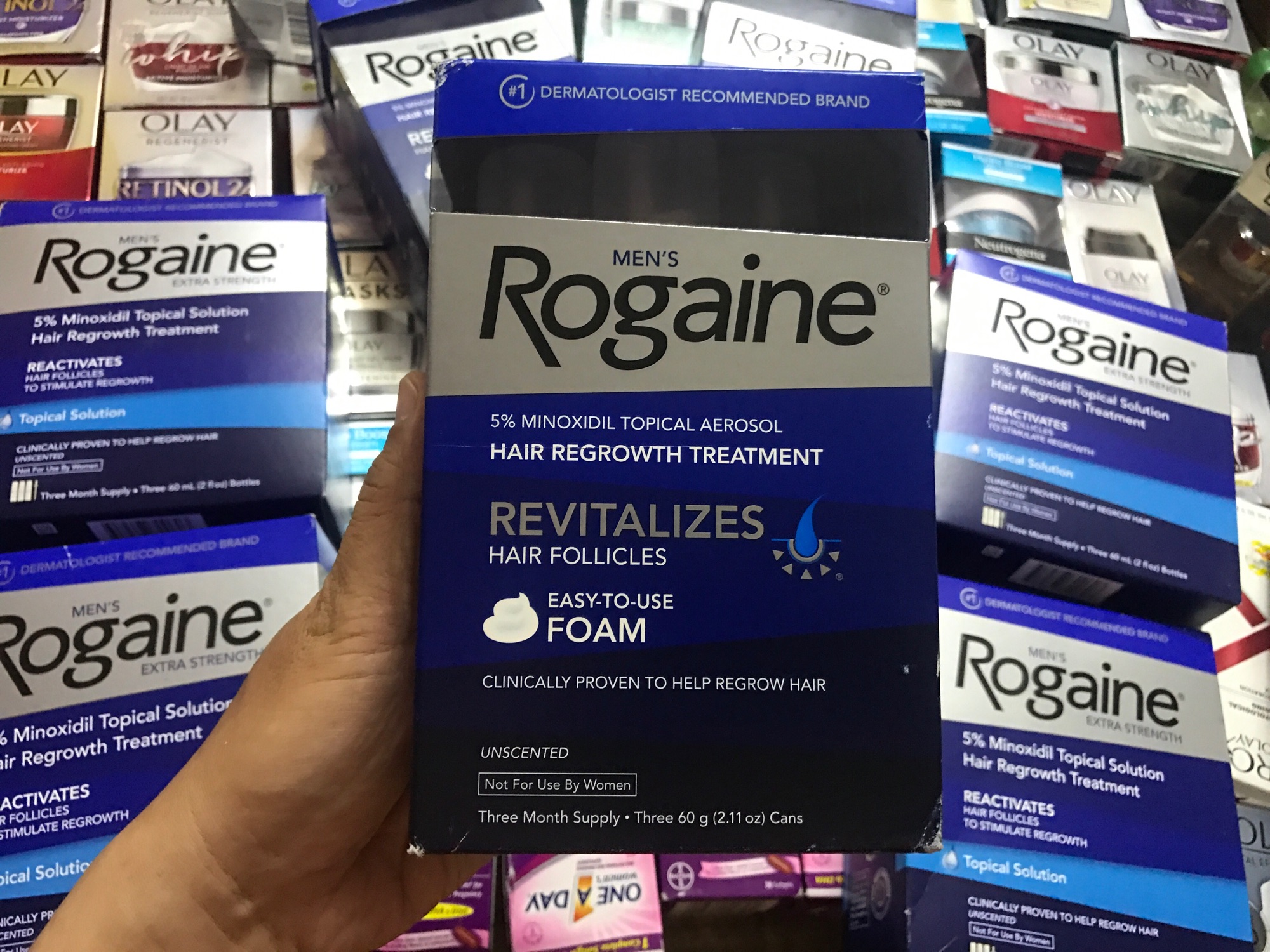 Kem mọc tóc Rogaine Minoxidil 5% cho Nam (Bộ 3 chai 60ml x3)