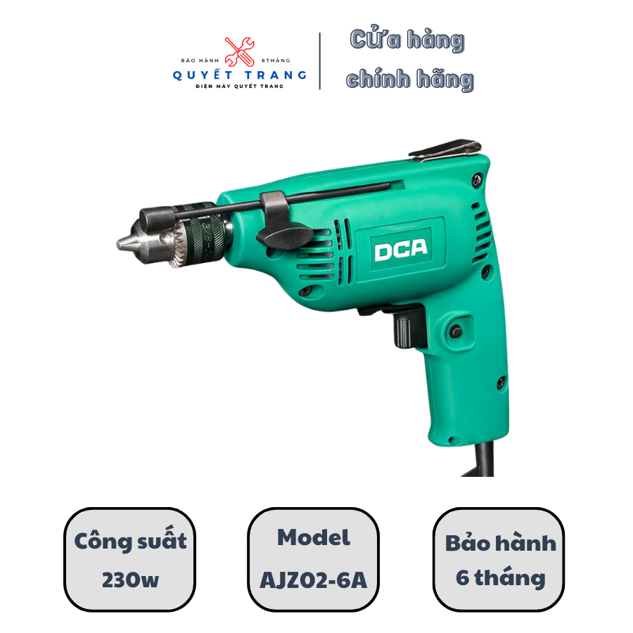 Máy khoan điện dca ajz02-6a đầu kẹp 10mm công suất 230w chính hãng dca