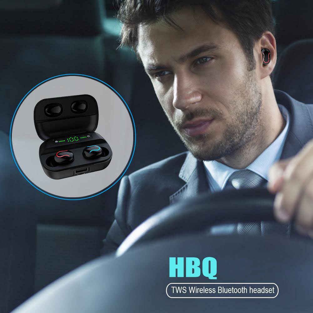 [HCM]Tai Nghe Bluetooth True Wireless HBQ Q82 LED Stereo V5.0 + EDR