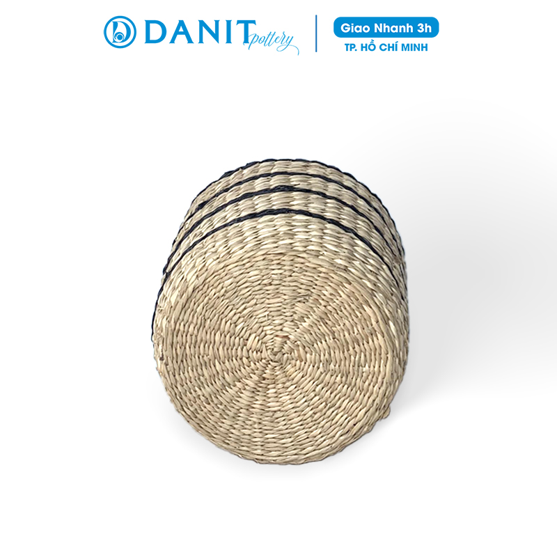 Giỏ cói trồng cây | Giỏ đựng đồ | Giỏ đựng mỹ phẩm (Giỏ cói phối buông) Danit Pottery