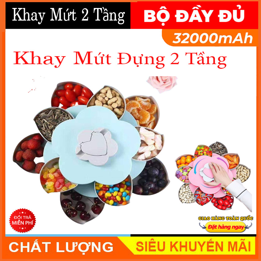 Khay đựng mứt 2 tầng