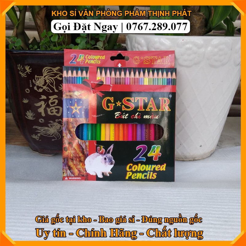 [HCM](Hàng cao cấp sẵn hàng giá sỉ)Bút chì màu gỗ 12 -18 -24 màu Gstar