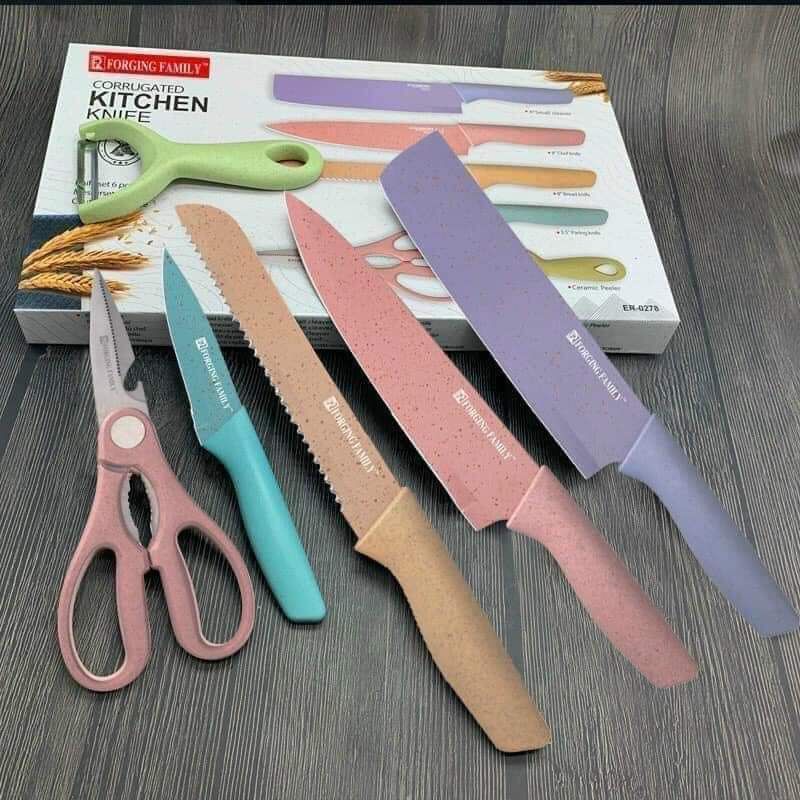 Bộ dao lúa mạch 6 món - sét 6 món dao,kéo,nạo,gọt xịn xò