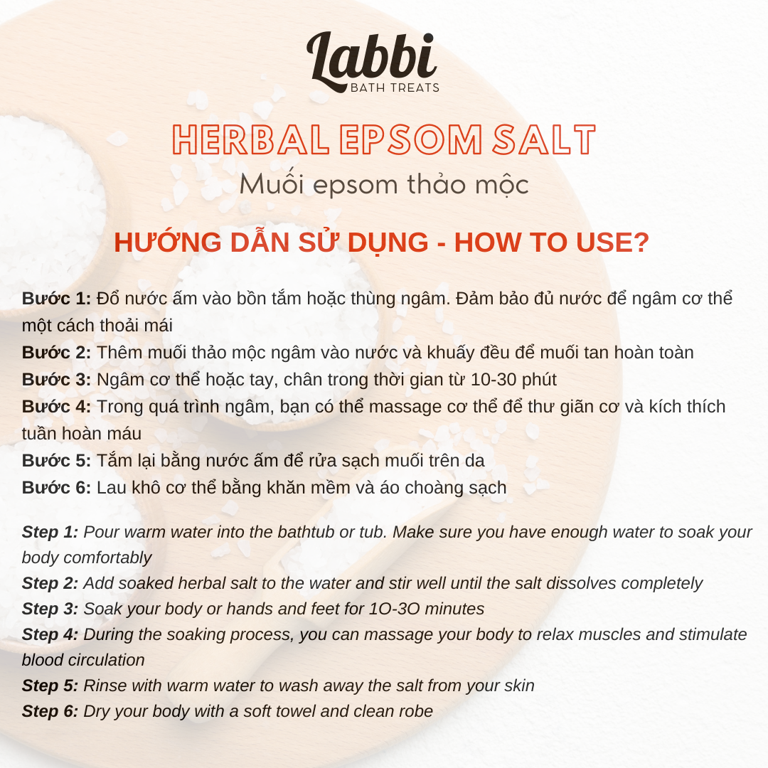 CHERISHING - Muối epsom thảo mộc [Labbi Bathtreats] Epsom herbal salt