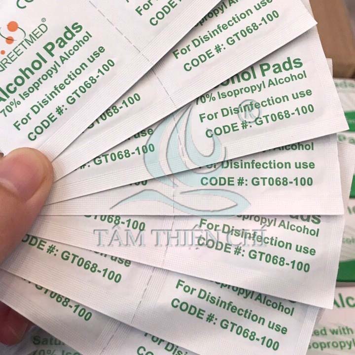 [HCM]Gạc tẩm cồn sát khuẩn GREETMED hộp 100 miếng