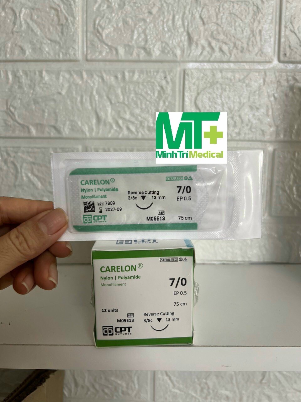 Chỉ phẩu thuật cpt carelon nylon số 7/0 m05e13
