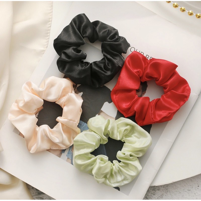 [Mã FATOP hoàn 10K đơn bất kỳ] Buộc tóc scrunchies vòng lụa cao cấp
