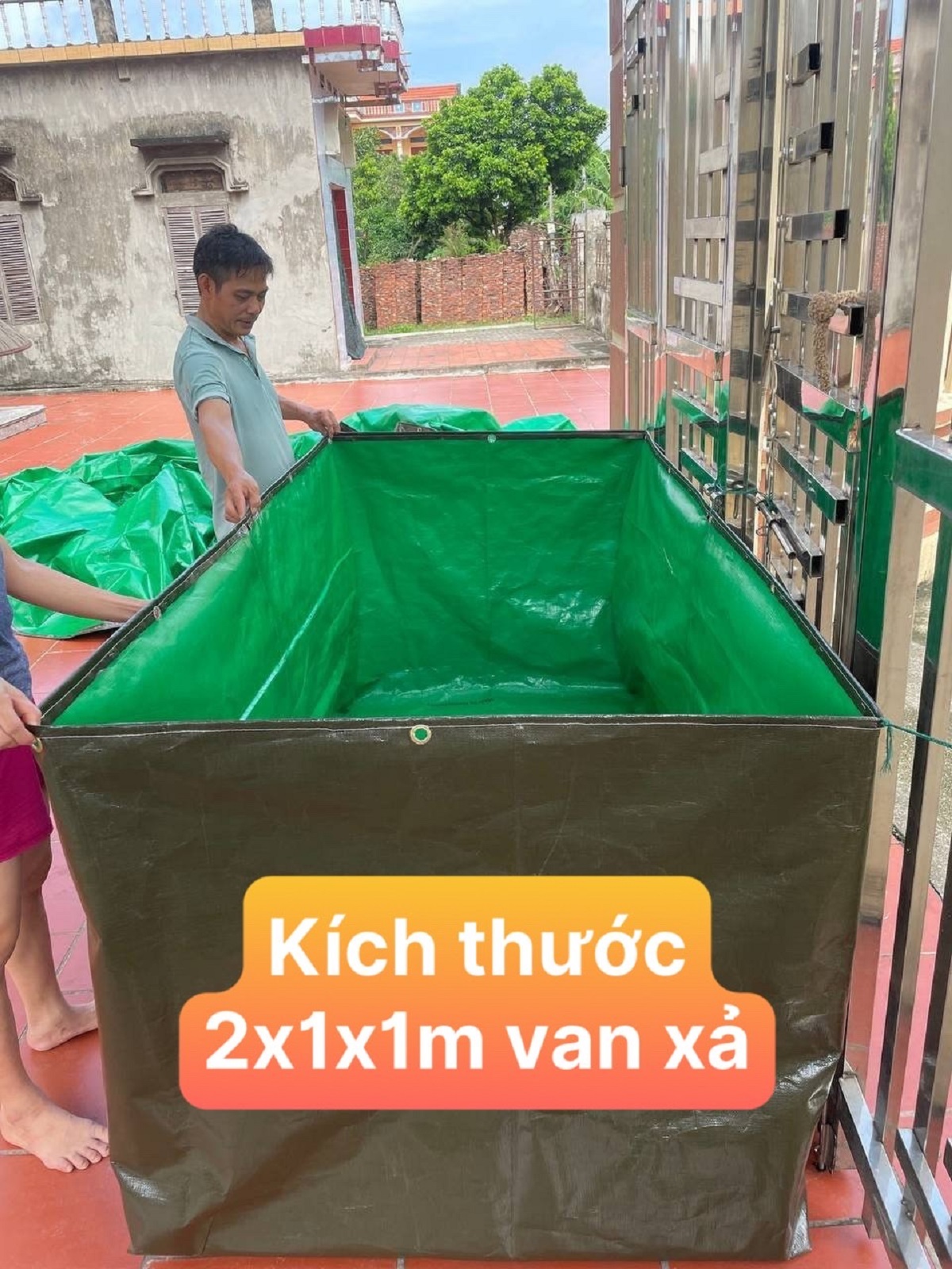 Bể bạt có van xả nuôi cá, ốc, ếch, lươn,...
