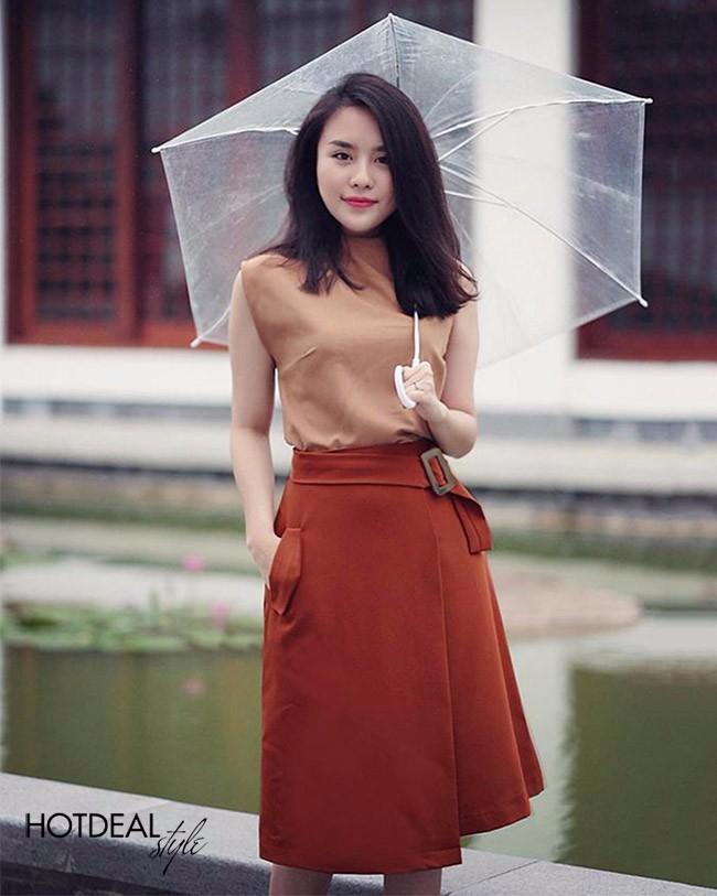 [HCM]Chân váy chữ A phối túi galice