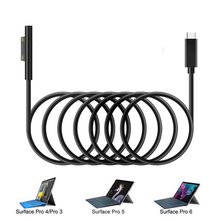 Cáp sạc nhanh PD Type C to Surface Pro 3 4 5 6 7 8 9 Surface Go Surface Book 1 2 Laptop 15V 65W 102W Microsoft