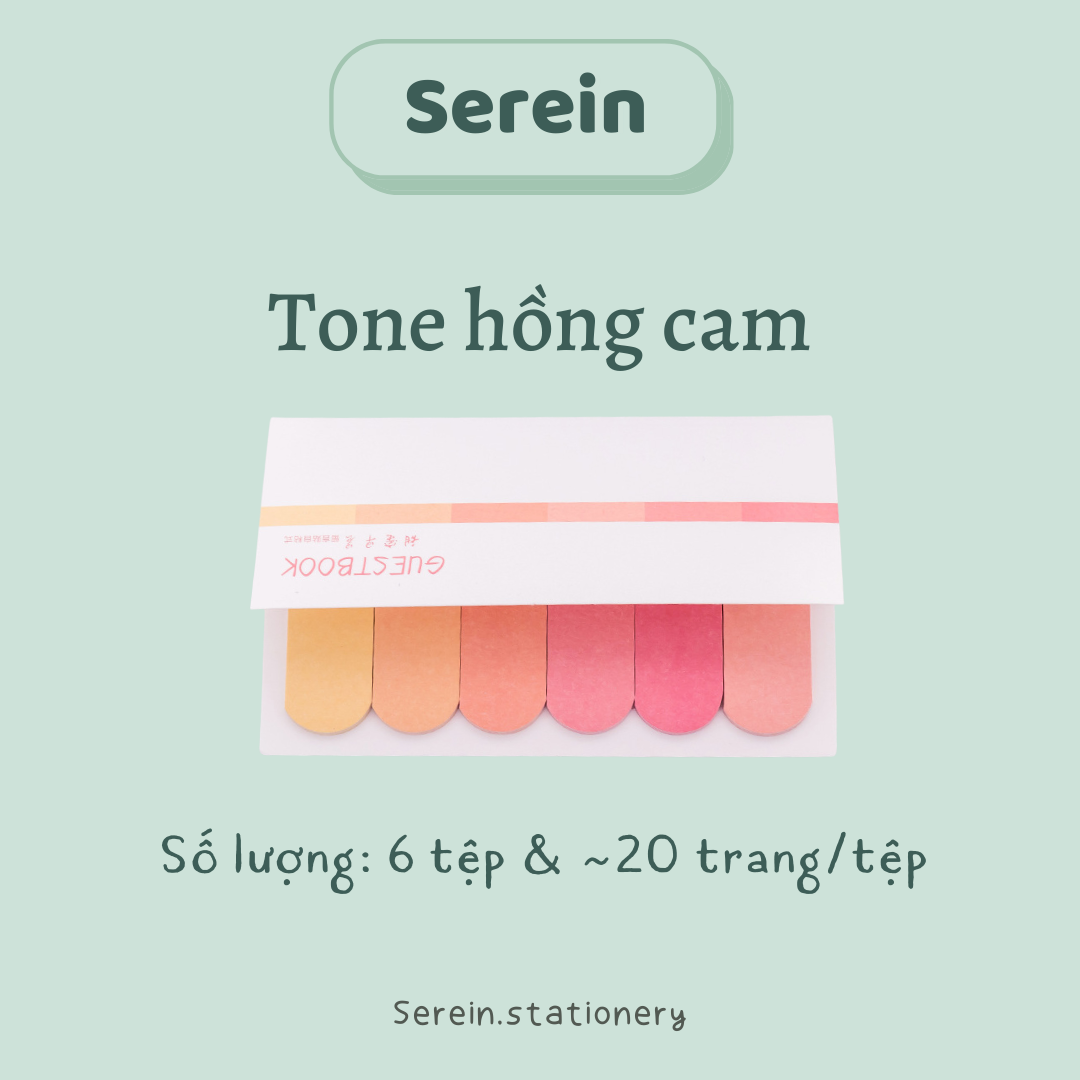 Giấy note ghi chú SEREIN giấy đánh dấu màu pastel gradient văn phòng phẩm phong cách Hàn Quốc