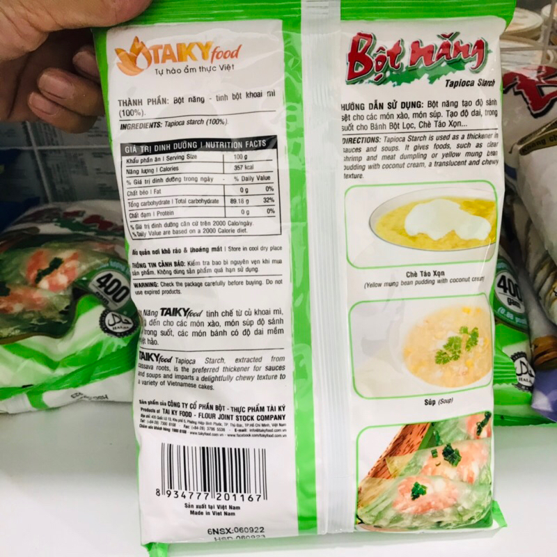 Bột nếp/ Bột Gạo / Bột Năng Taiky gói 400g