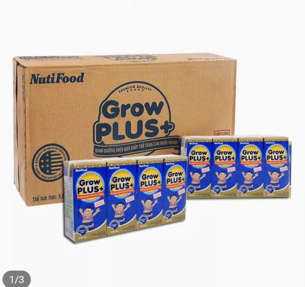 Sữa bột pha sẵn Nutifood Grow Plus đỏ, xanh date xa