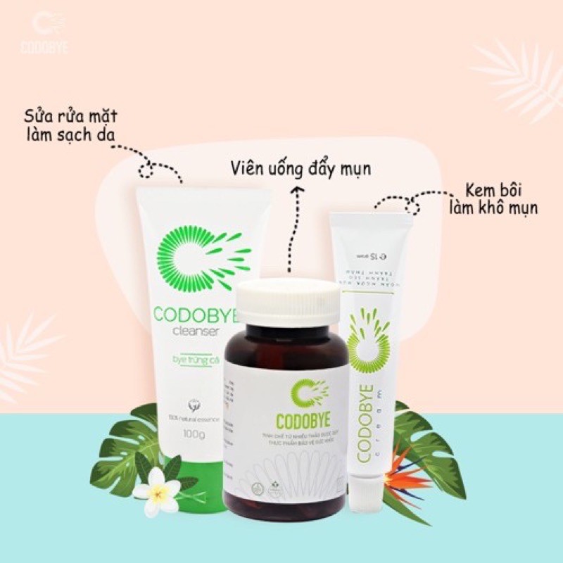 [HCM]Viên uống Codobye - Giúp ngăn ngừa mụn hết bã nhờn (Hộp 60viên)