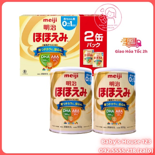 (HCM) Set 2 Hộp Sữa Meiji Số 0 Nội Địa Nhật Bản Mẫu Mới - Hộp 800Gr x 2