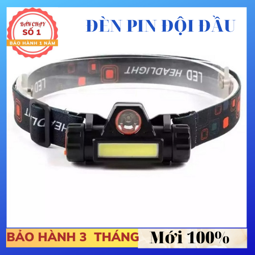 (Đèn tốt) Đèn pin siêu sáng - Đèn pin led đội đầu B6 3 chế độ sáng kim 2 bóng led, loại pin sạc mẫu mới hiện đại nhất