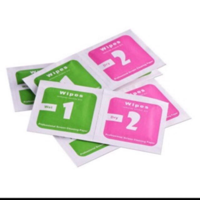 Khăn giấy combo 2 cái Miếng dán ướt và khô lau màn hình điện thoại, mắt kính đeo, màn hình máy ảnh