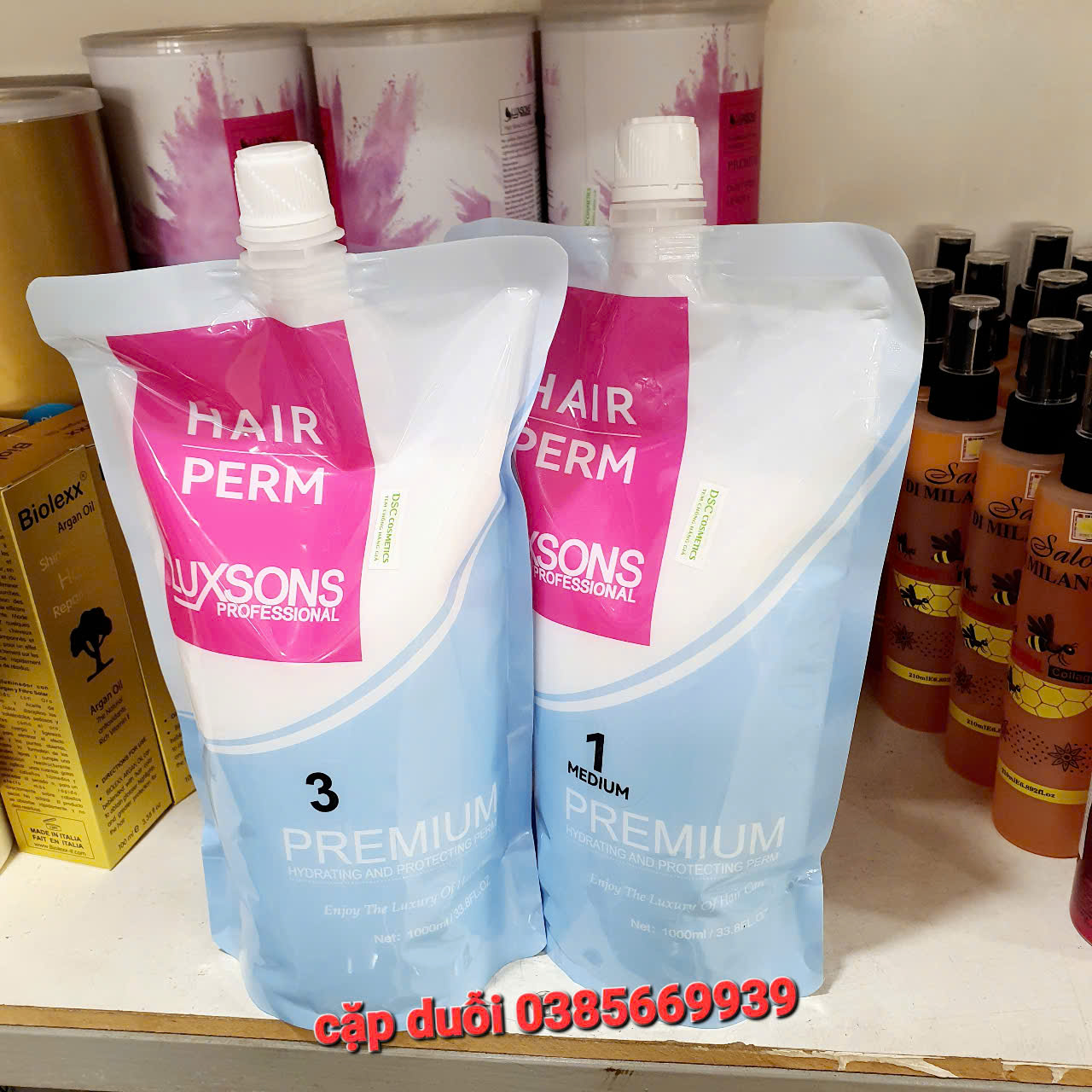 Cặp thuố uốn nóng căng sóng mùi thơm LUXSONS hương thơm 1000ml