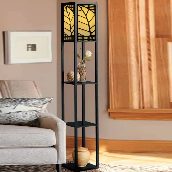bedside floor lamp with shelf