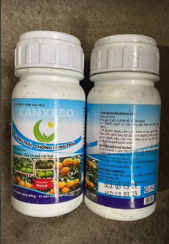 Chế phẩm sinh học cao cấp Canxi Bo HLC siêu đậu trái, chống rụng trái cho cây trồng