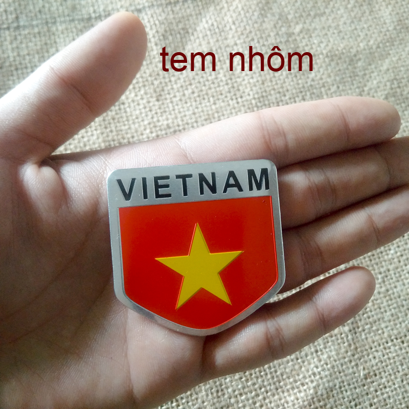 Tem nhôm dán xe chữ Việt Nam VN01