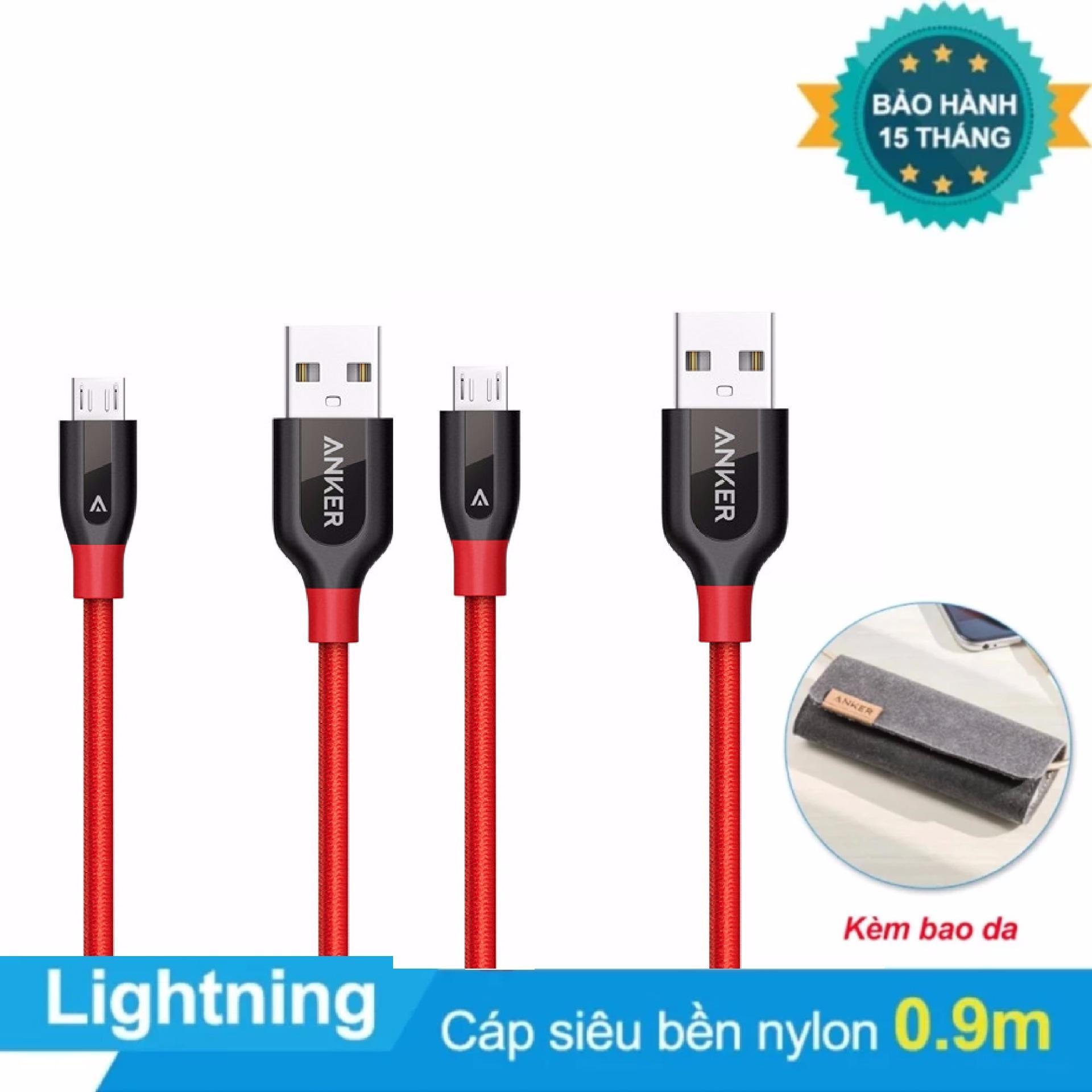 [HCM]Combo 2 Cáp sạc siêu bền Anker PowerLine+ Lightning 0.9m cho iPhone iPod iPad  - Phiên bản có bao da