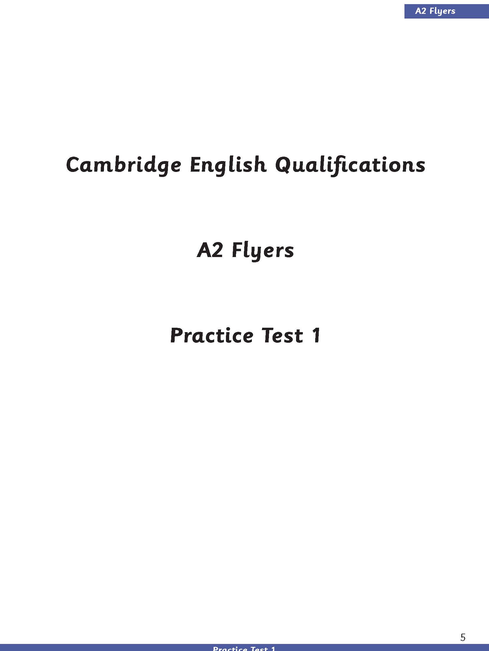 Sách - dtpbooks - A2 Flyers - Practice Tests 1-5
