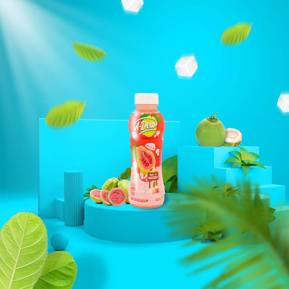 Nước Trái Cây Ổi Thạch Dừa A-Dew Chai 450ml - Lốc 6 Chai