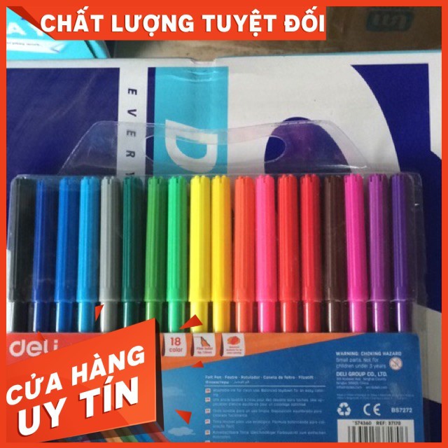 Bút dạ màu 18 màu deli