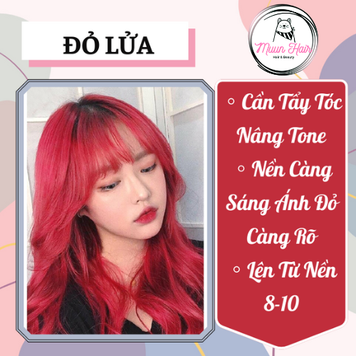 Thuốc Nhuộm Tóc Màu Đỏ Lửa [Tặng Kèm Oxy + Chụp Tóc + Găng Tay]