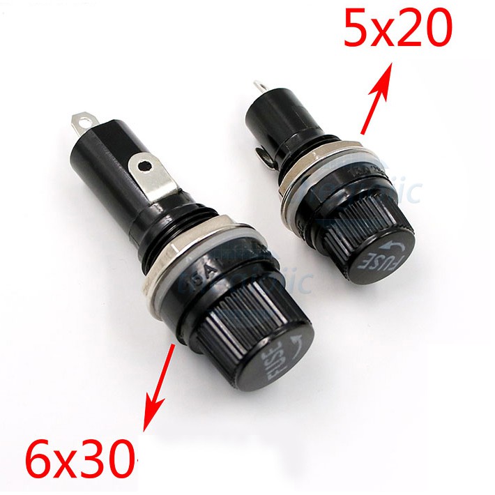 Đế Cầu Chì 5x20 6X30MM FS-101 15A 125VAC [đơn tối thiểu 30k]
