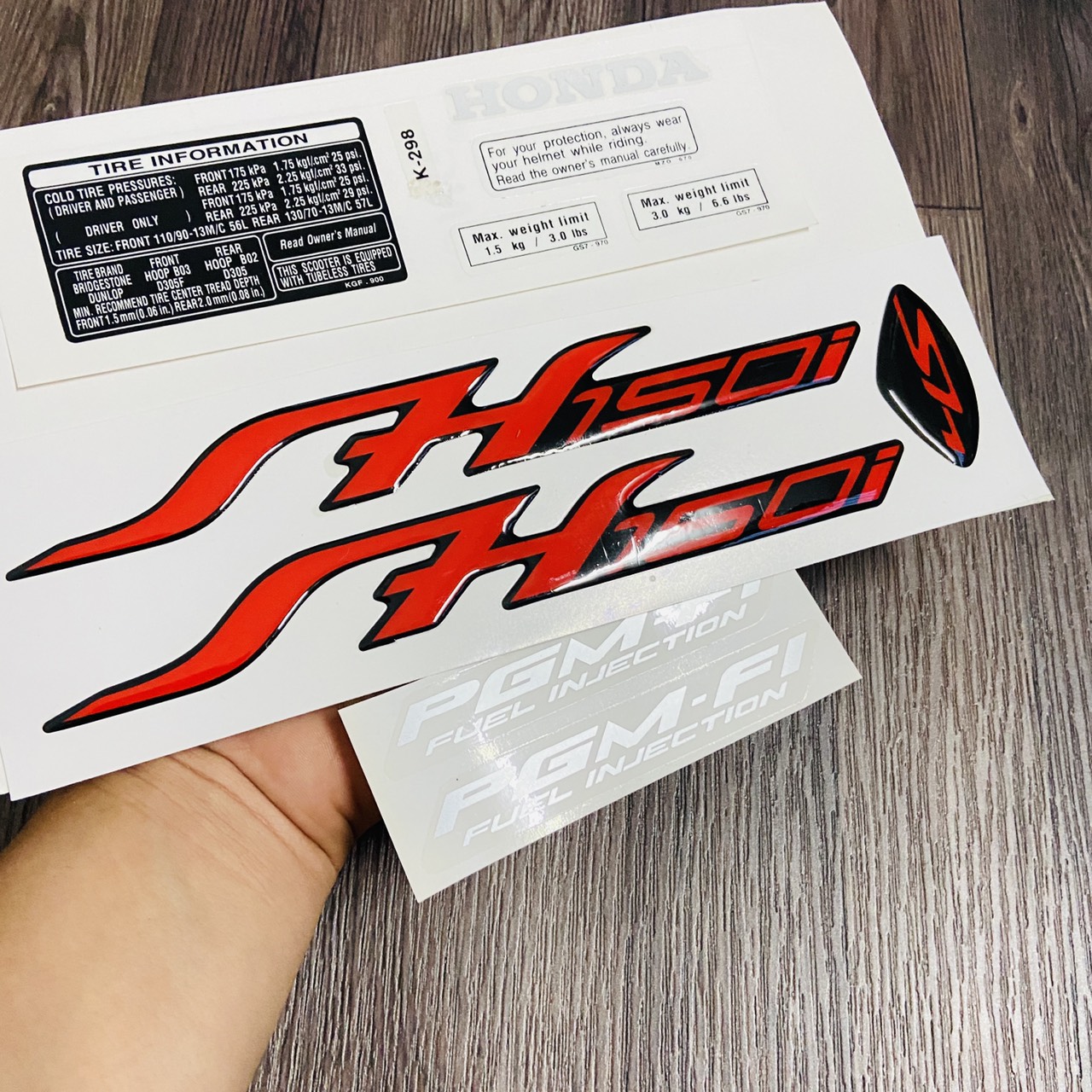 [HCM]Tem dán xe SH 150i ZIN (chữ+tem thông số xe)