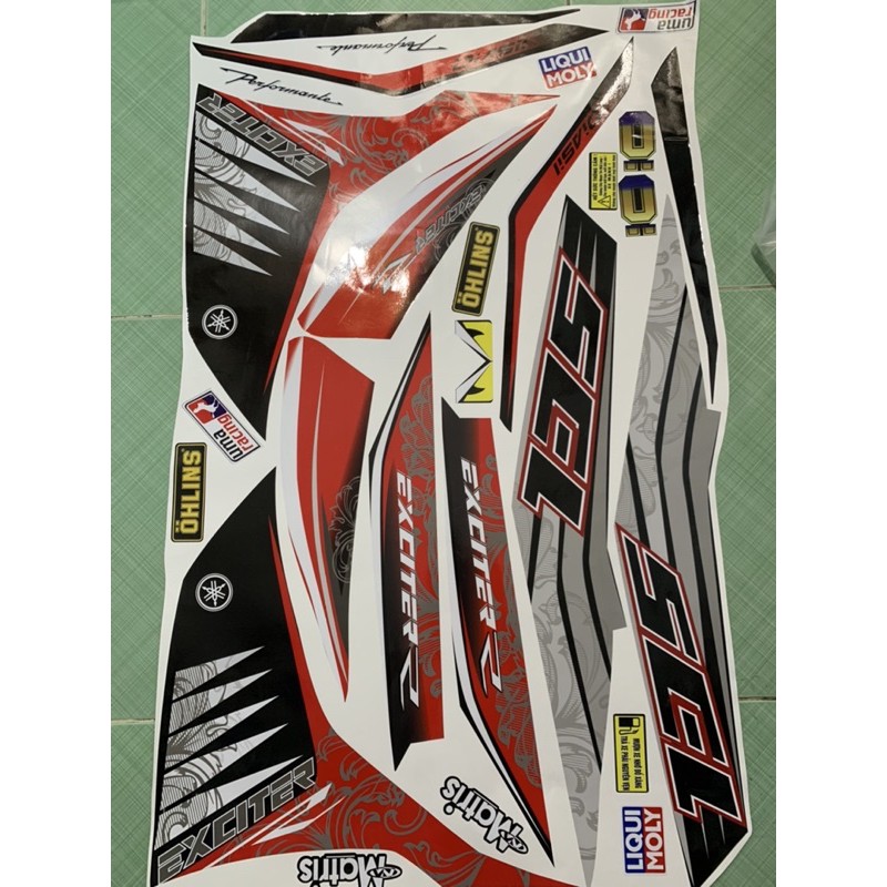 tem exciter 135 R đỏ đen 2013