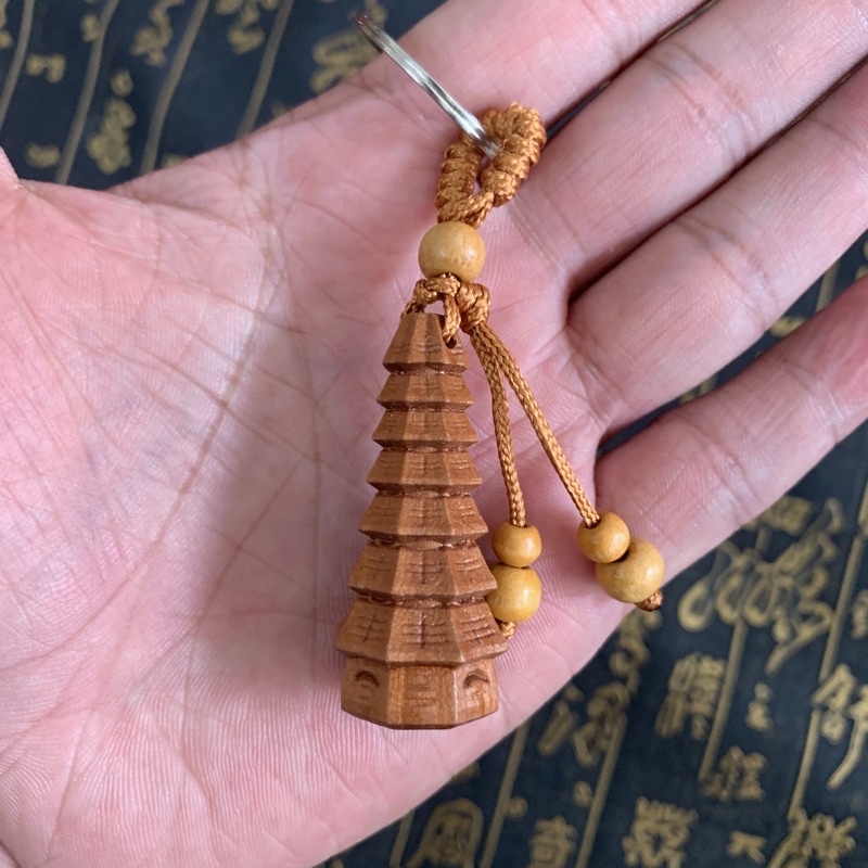 Móc Khoá Gỗ Khắc hình Phật Giáo