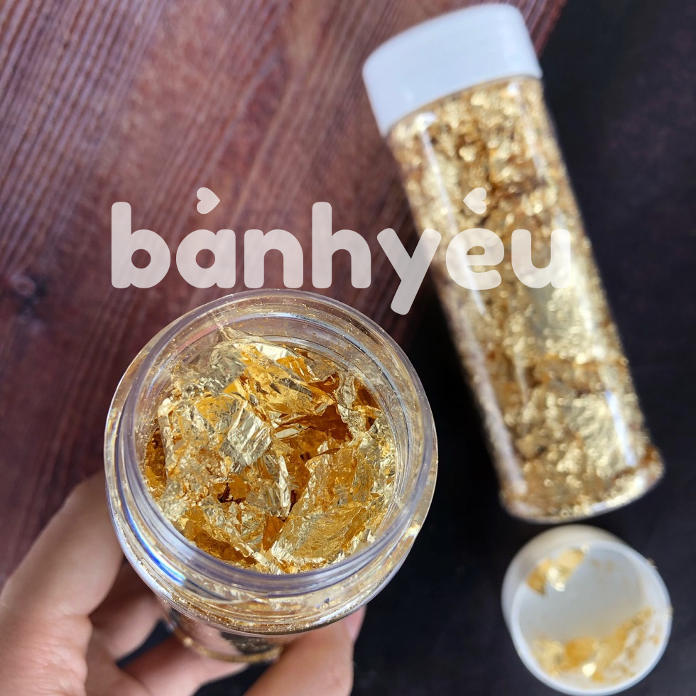 Vàng, bạc miếng trang trí bánh kẹo/lá vàng trang trí bánh kem