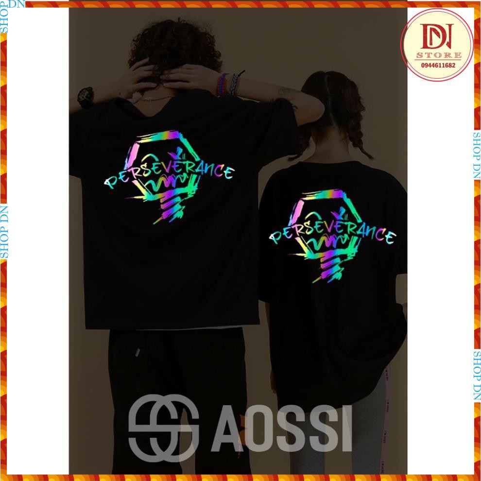 Áo thun phản quang AOSSI form rộng phong cách Unisex - PERSEVERANCE - A004